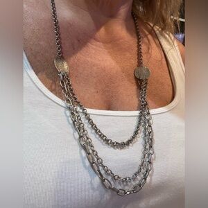 J. Jill 3 Strand Silver Style Necklace